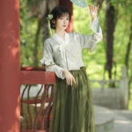 morning park modern hanfu dress