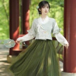 morning park modern hanfu dress