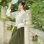 morning park modern hanfu dress