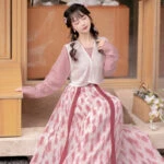 berry cream casual pink hanfu