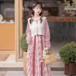 berry cream casual pink hanfu