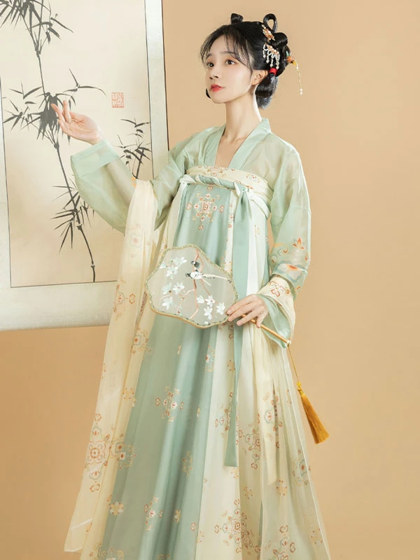 embracing the natural world with green hanfu