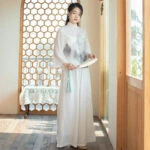 ink qipao white cheongsam dress