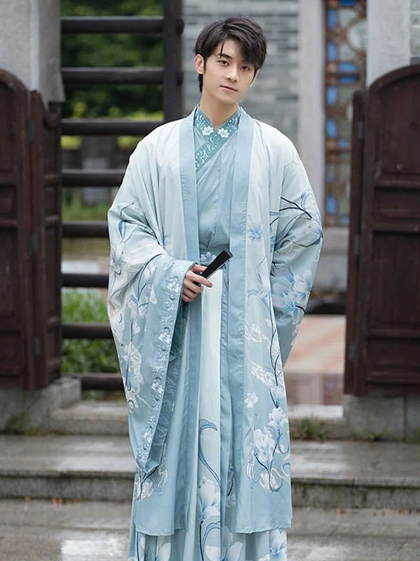 retro womens blue hanfu for work and play