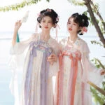 Fairy Butterfly Pink Purple Qixiong Hanfu Dress for Spring