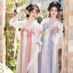 Fairy Butterfly Pink Purple Qixiong Hanfu Dress for Spring