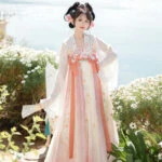 Fairy Butterfly Pink Purple Qixiong Hanfu Dress for Spring