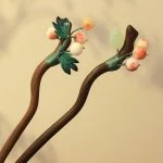 Vintage Hanfu Wooden Hairpin Handmade Cheongsam Hair Decoration