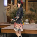 Women Modern Black Hanfu Short Dress for Summer