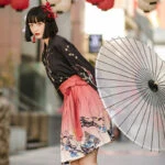 Women Modern Black Hanfu Short Dress for Summer