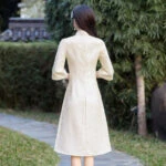 cream qipao modern cheongsam dress