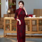Autumn ladies cheongsam retro banquet evening dresses