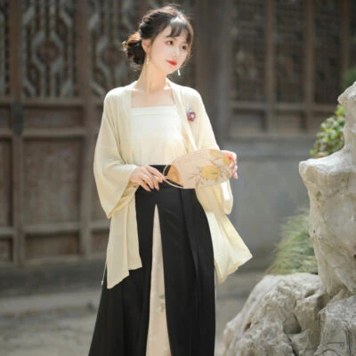 Modern Song Style Women Red Hanfu Butterfly Sanjian Dress