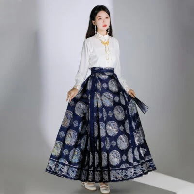 Modern Ming Dynasty Hanfu Summer Women Mamian Dress
