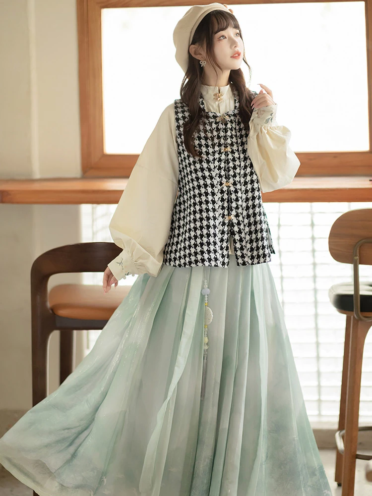 Autumn Women Modern Hanfu Bijia Set for Daily Wear