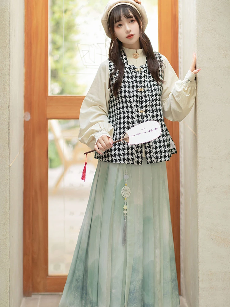 Autumn Women Modern Hanfu Bijia Set for Daily Wear