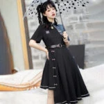 Modern Women Hanfu Modified Black Dresses New Street Fashion