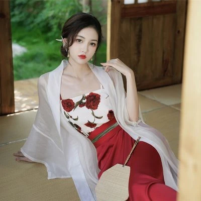 Women's Modern Hanfu Rose Song Dynasty Style Dress