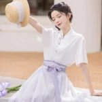 Modern Women Mamian Hanfu Dress Light Fashion Short Shirt