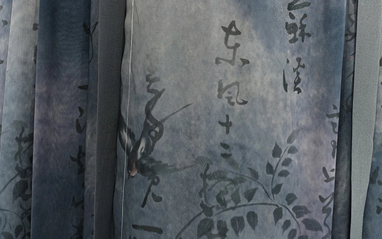 Modern Hanfu Suit Calligraphy Fashion Horse Face Skirt