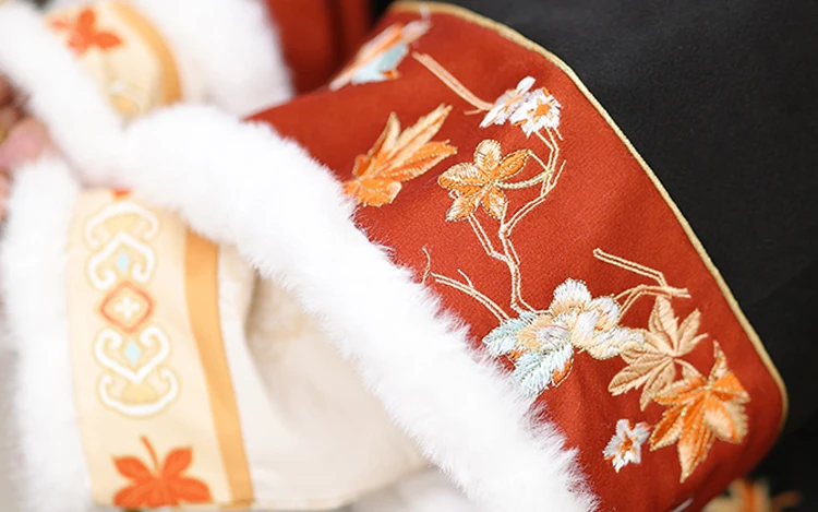 Winter Women Hanfu Song Style Long Coat Daily Suit