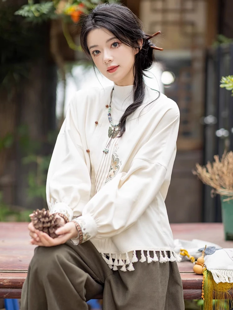 Fashion Hanfu Women Autumn Daily Song Pants Set