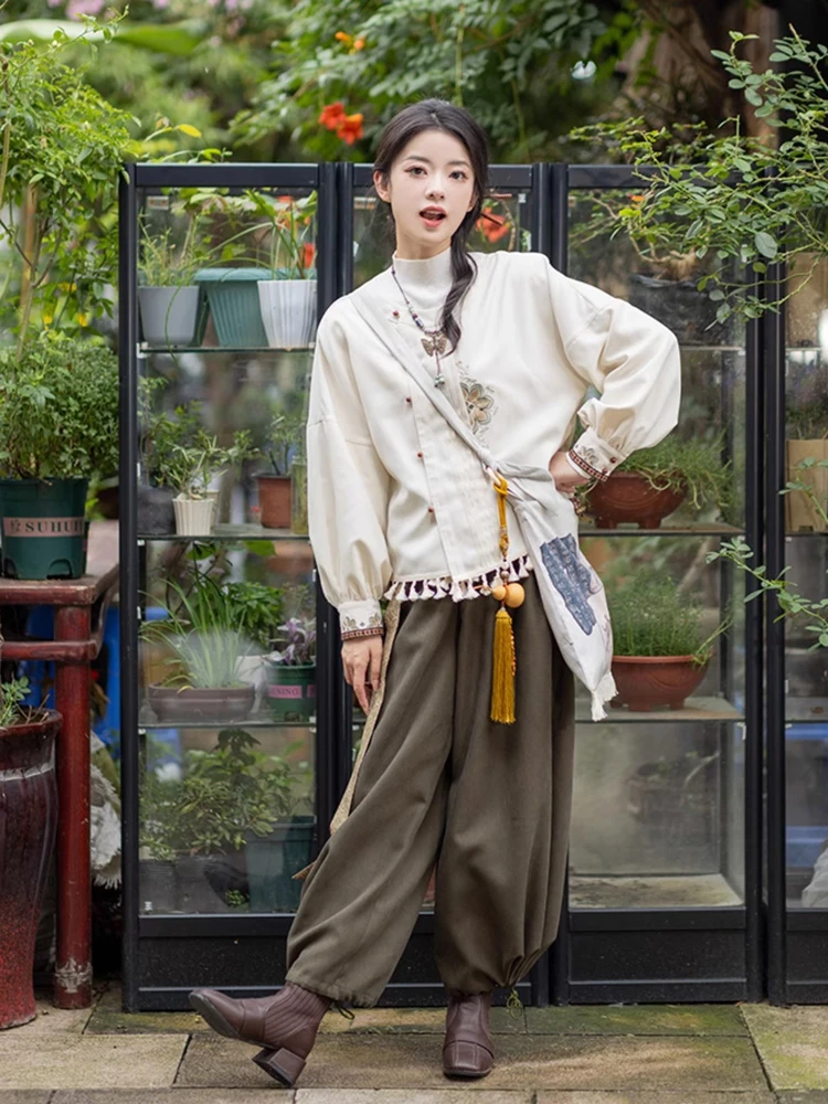 Fashion Hanfu Women Autumn Daily Song Pants Set