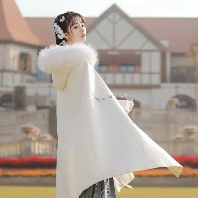 Hanfu Cloak Winter Women Long Thick Cape