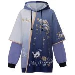 Purple Women Hanfu Sweatshirt Jacket Fall Fashion