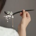 Traditional Wooden Hairpin Bell Orchid Hair Accessory Hanfu Styling