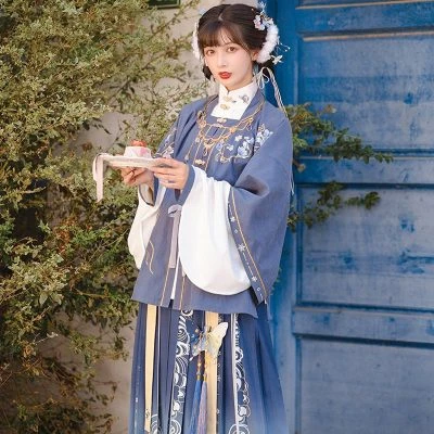 Winter Women Ming Dynasty Qiyao Hanfu Vintage Fairy Set