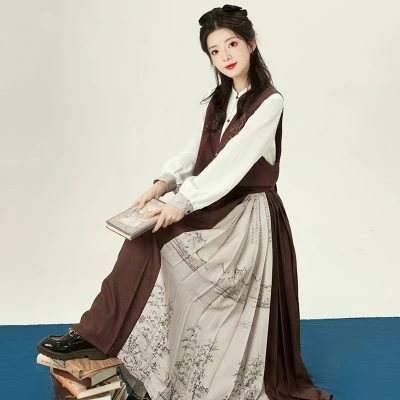 Women Tang Dynasty Winter Hanfu Mamian Skirt Classical Style