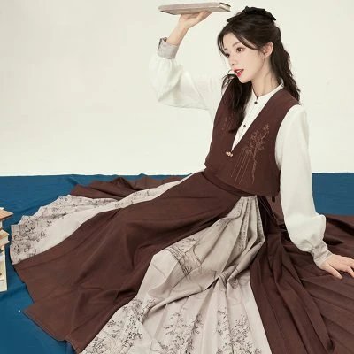 Women Tang Dynasty Winter Hanfu Mamian Skirt Classical Style