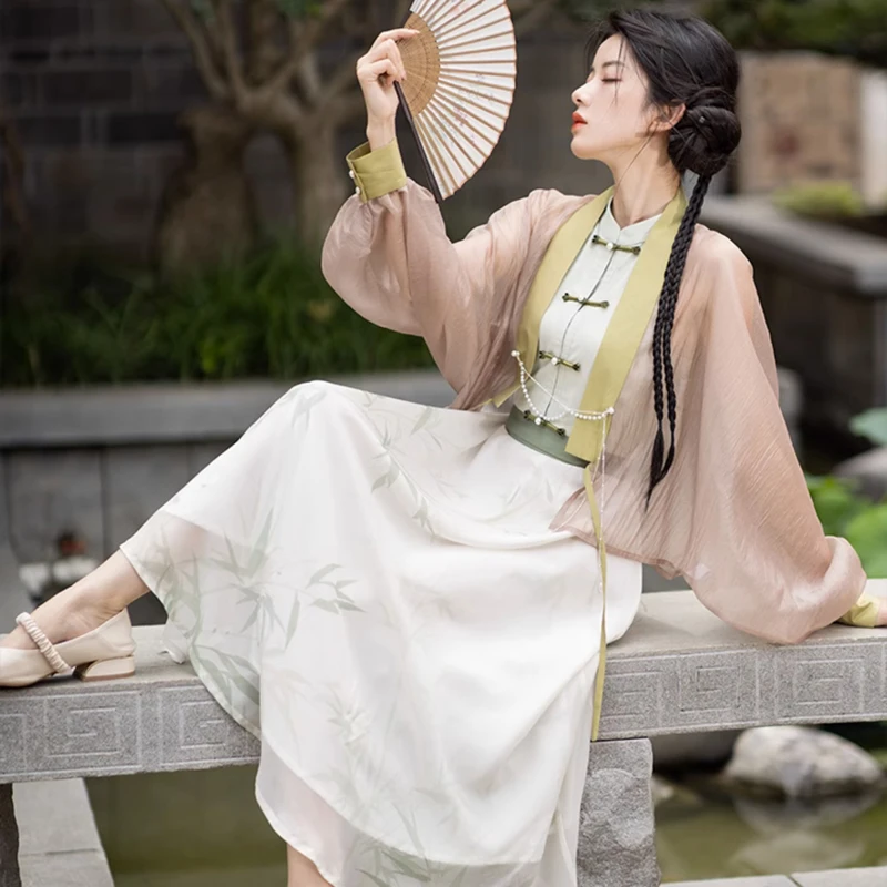 Women-Fashion-Dresses-Summer-Shirts-Daily-Hanfu-Inspired-Costume-1 Women Fashion Dresses Summer Shirts Daily Hanfu Inspired Costume