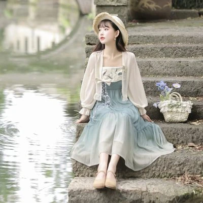 Women Han Element Fashion Dress Chinese Style Improved Daily Costume