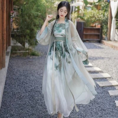 Women Daily Song Dynasty Hanfu Lotus Summer Refreshing Costume
