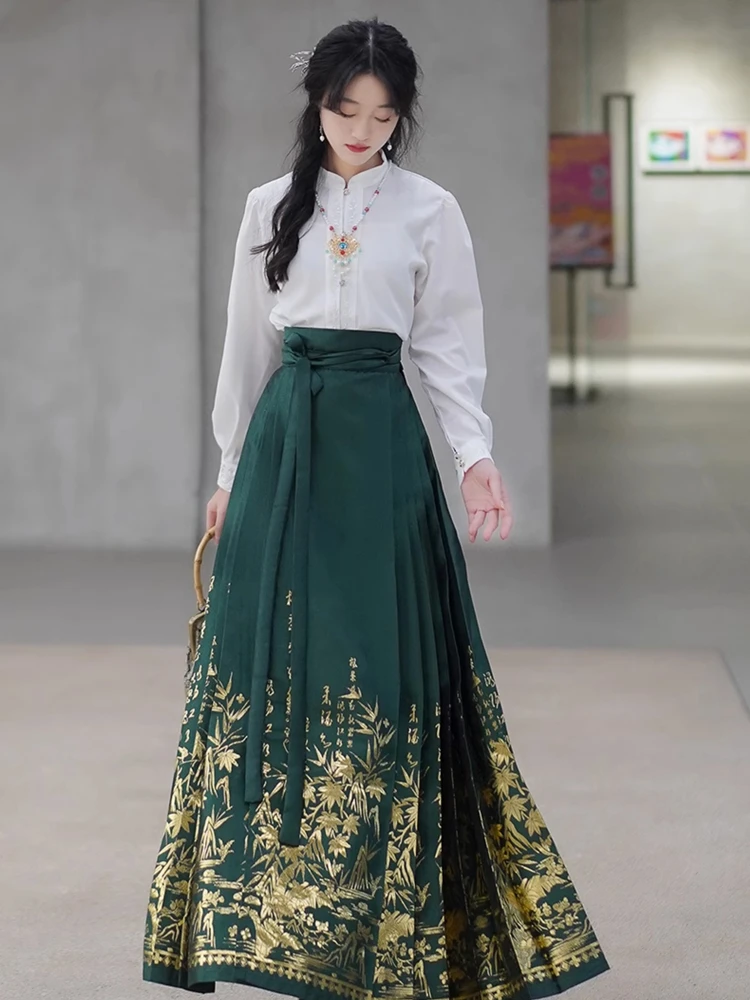 Spring Women Mamian Dress Red Modern Fashion Hanfu