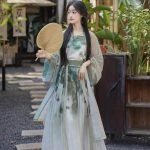 Women Daily Song Dynasty Hanfu Lotus Summer Refreshing Costume