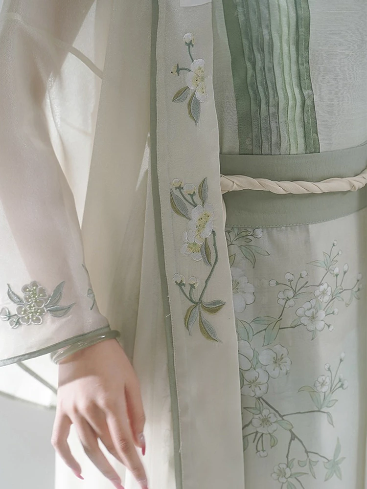 Spring New Women Hanfu Song Dynasty Elegant Dress Pear Flower