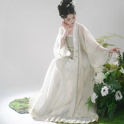Spring New Women Hanfu Song Dynasty Elegant Dress Pear Flower