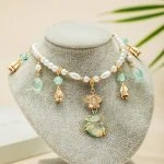 Hanfu Necklace Water Drops Green Women Pearl Ying Luo Accessories