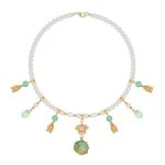 Hanfu Necklace Water Drops Green Women Pearl Ying Luo Accessories