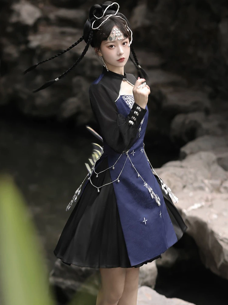 Traditional Chinese Dress for Girl Han Element Vintage Exotic Style Skirt