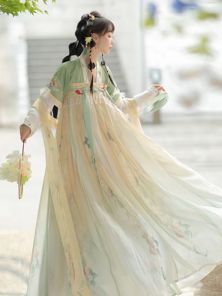Women Tang Dynasty Hanfu Qixiong Shanqun Summer Cute Fairy Skirt