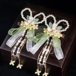 Hanfu Hair Accessories Girls Cinnamon Flower Bowtie Accessories