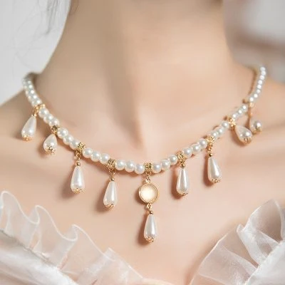Hanfu Necklace Ancient Style Pearls Ming Dynasty Accessories