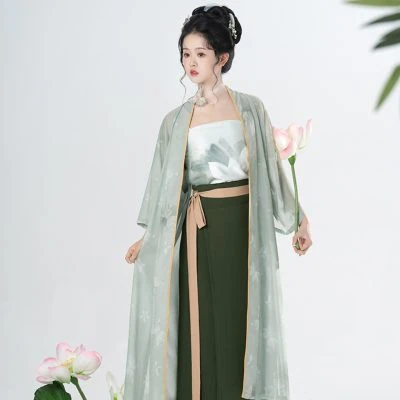 Song Ladies Hanfu Summer Thin Green Fashionable Clothing