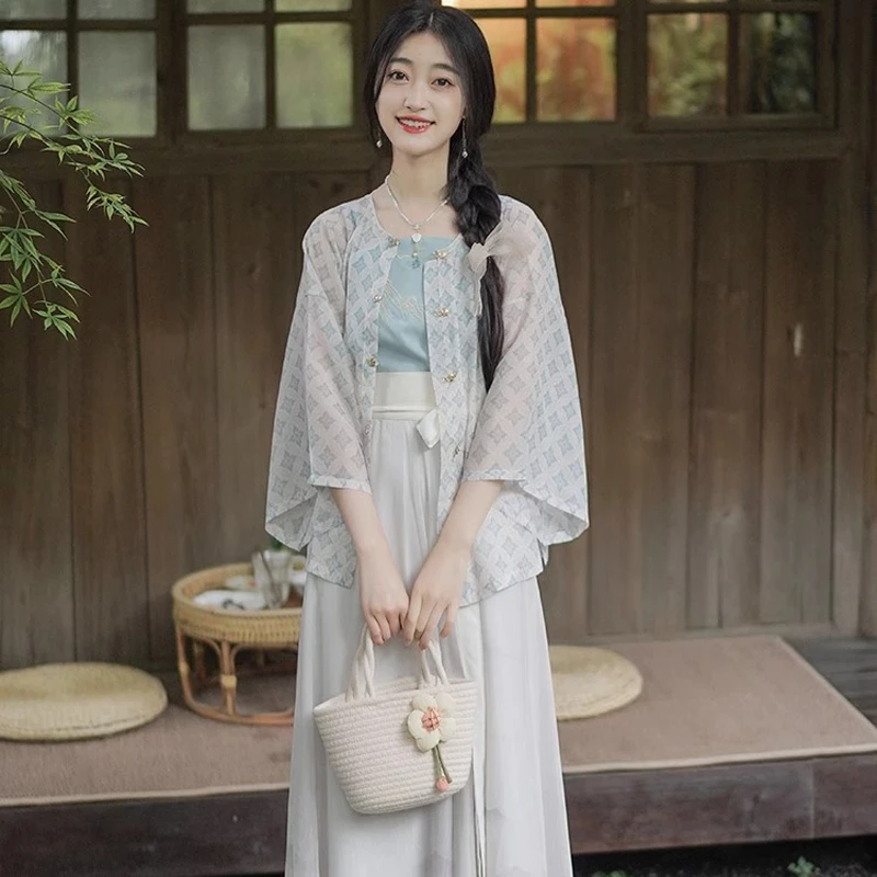 Women-Fashion-Hanfu-Summer-Daily-Style-Round-Neck-Shirt-1 Women Fashion Hanfu Summer Daily Style Round Neck Shirt
