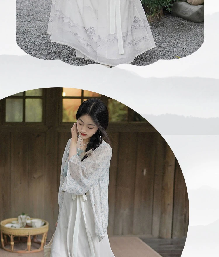 Women Fashion Hanfu Summer Daily Style Round Neck Shirt