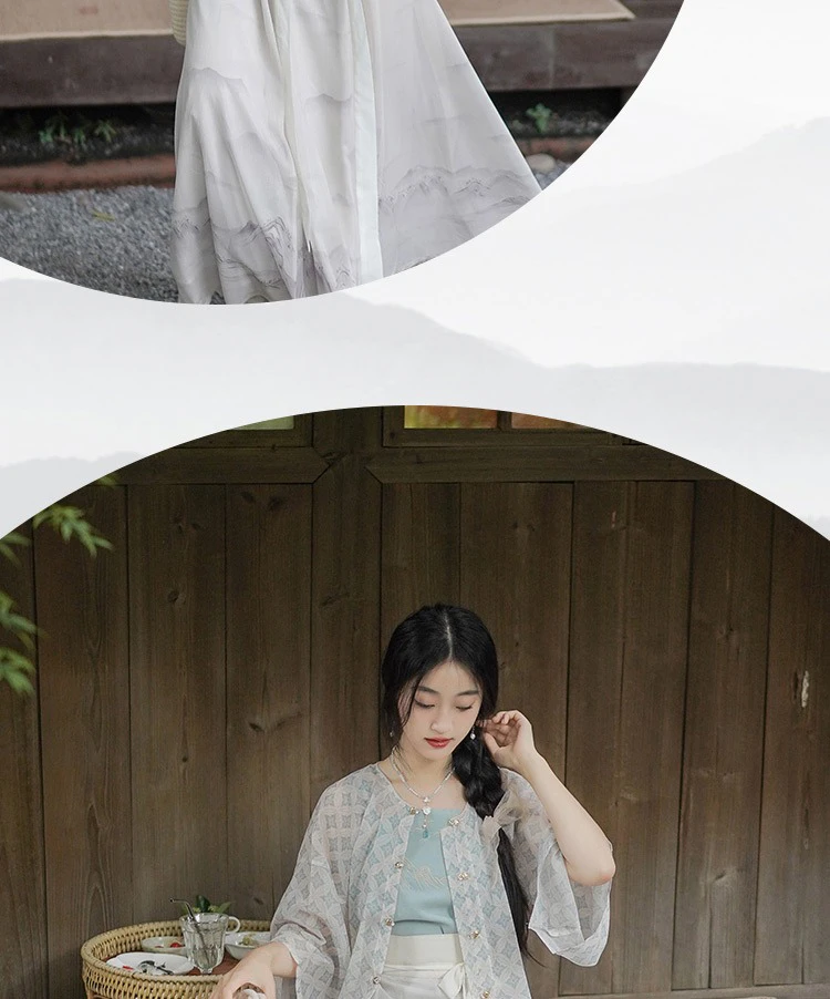 Women Fashion Hanfu Summer Daily Style Round Neck Shirt